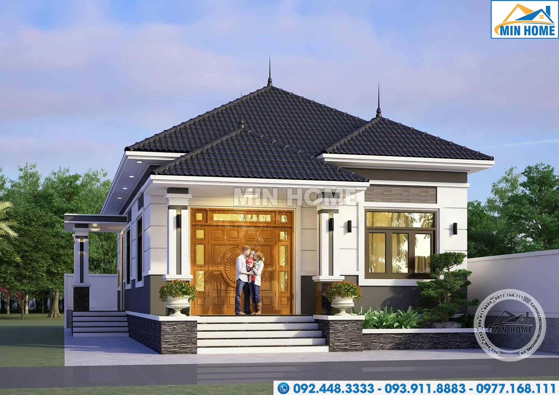 mau nha cap 4 mai nhat 3 phong ngu dep lung linh gia re mn03580 3