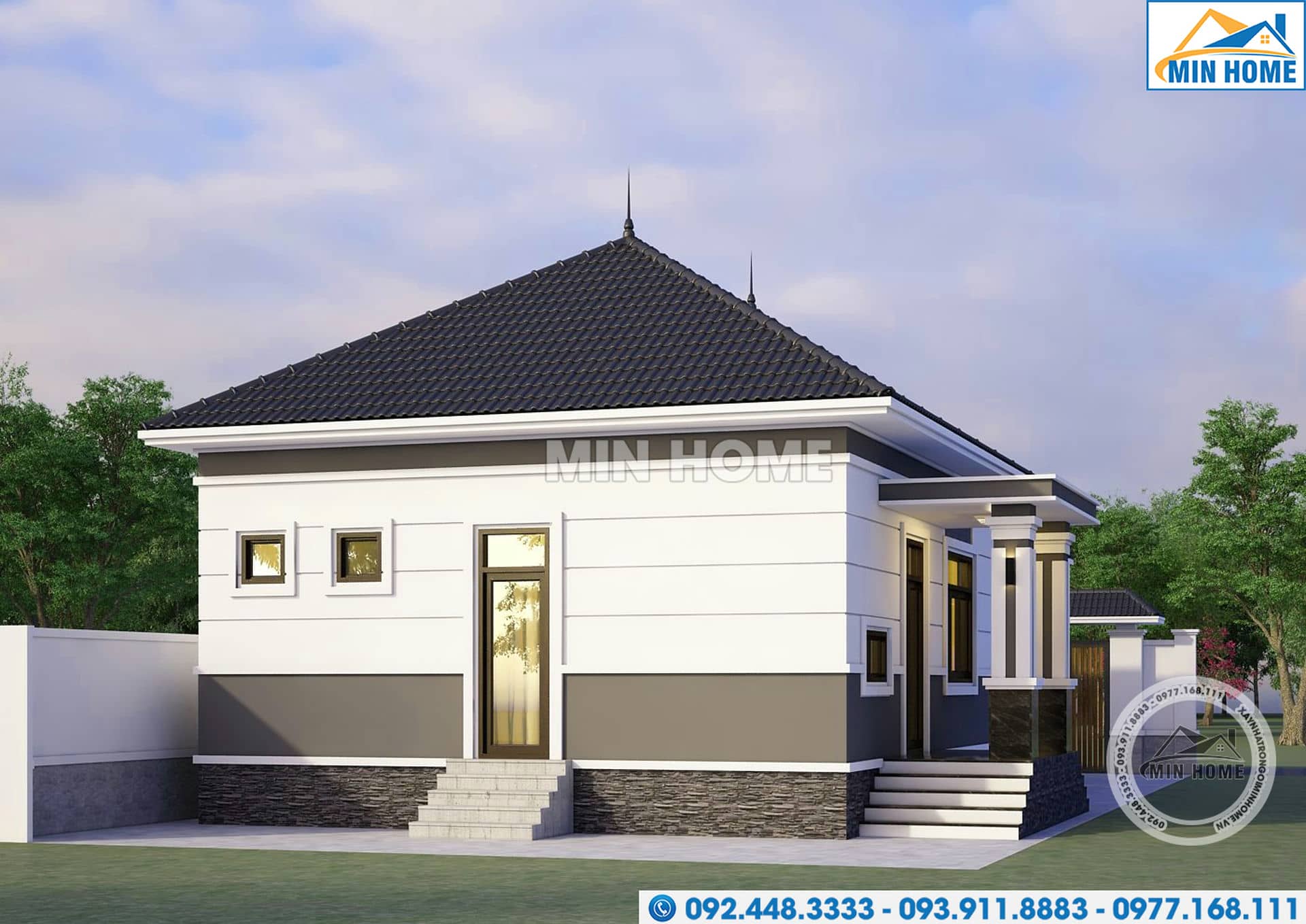 mau nha cap 4 mai nhat 3 phong ngu dep lung linh gia re mn03580