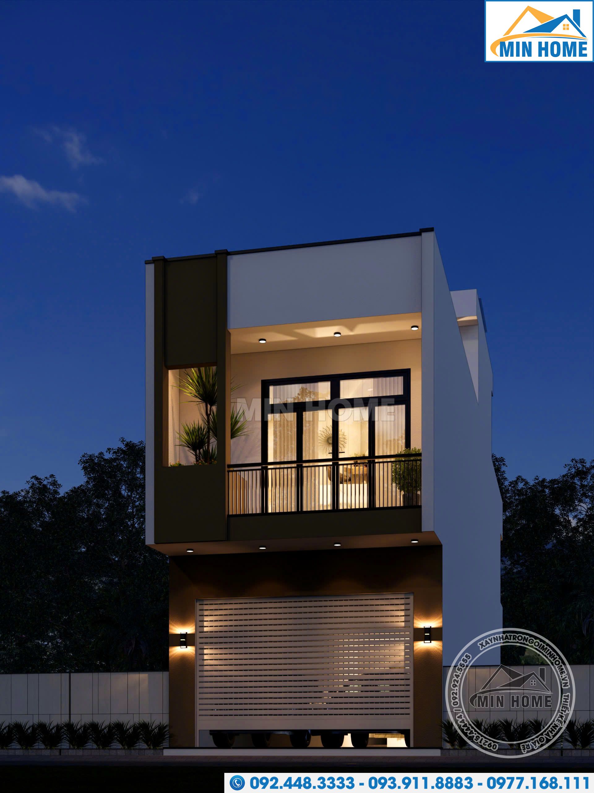 thiet ke nha pho 2 tang 5x20m dep an tuong voi 4 phong ngu tien nghi mn03870 1