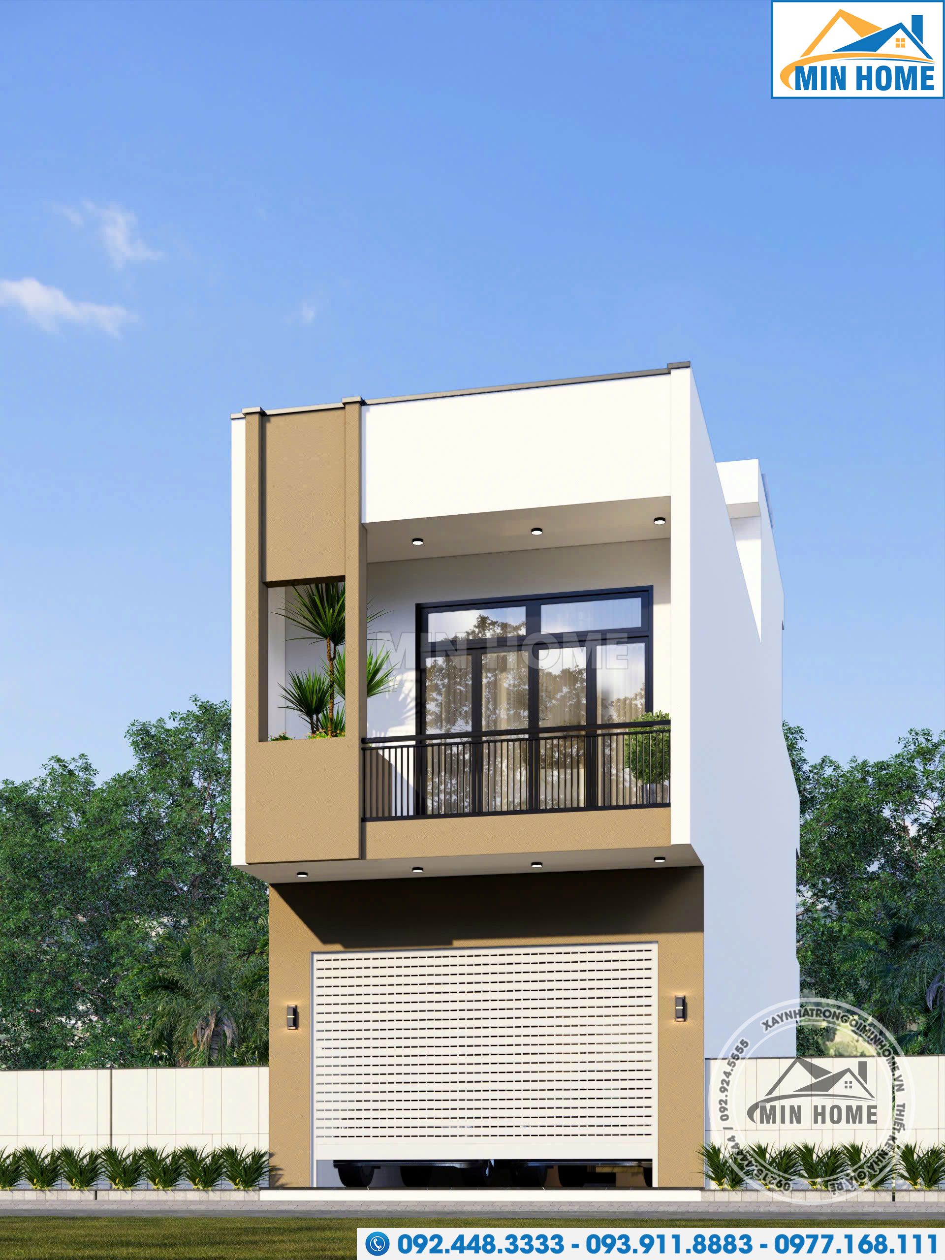 thiet ke nha pho 2 tang 5x20m dep an tuong voi 4 phong ngu tien nghi mn03870 2
