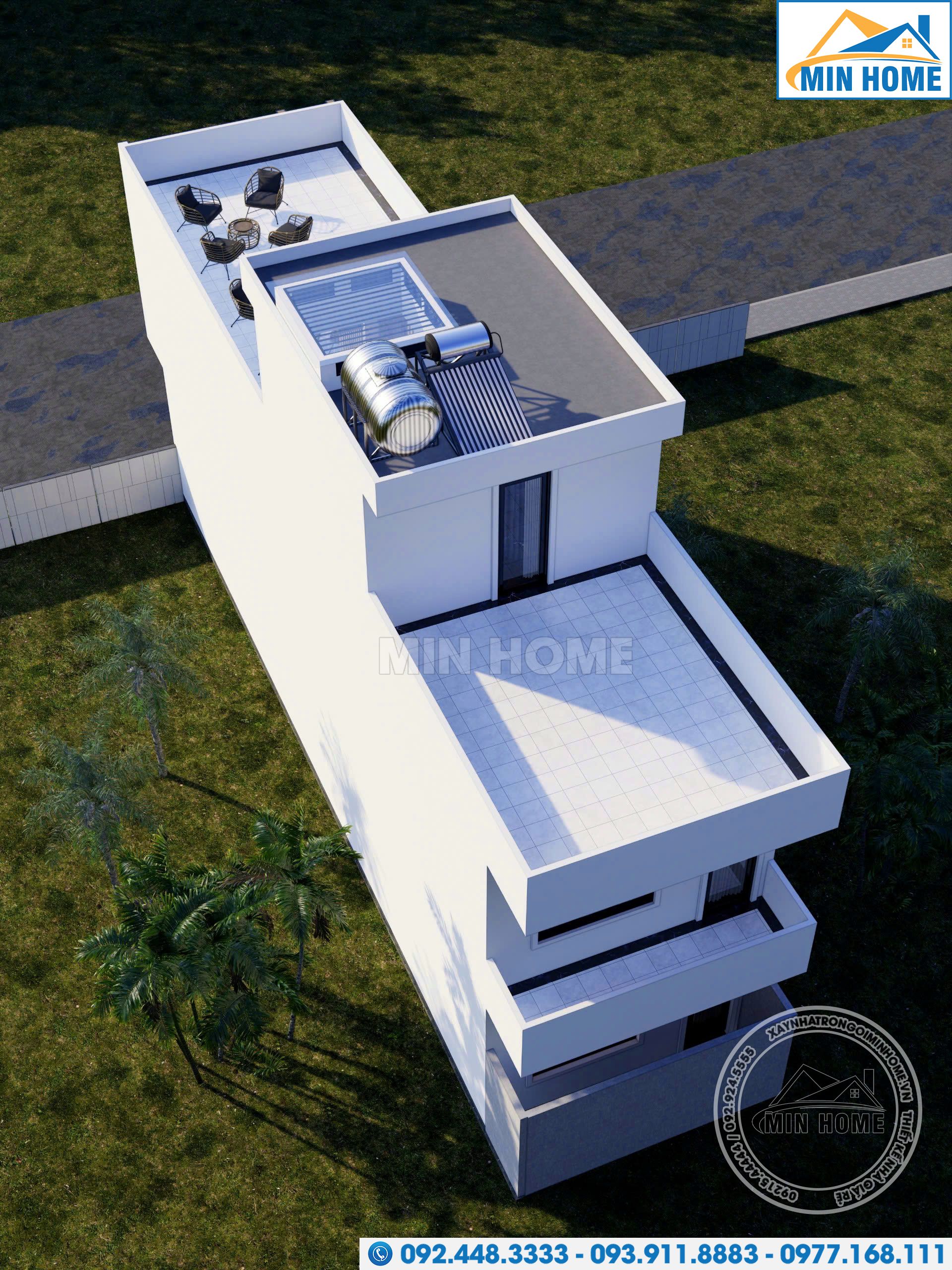 thiet ke nha pho 2 tang 5x20m dep an tuong voi 4 phong ngu tien nghi mn03870 5