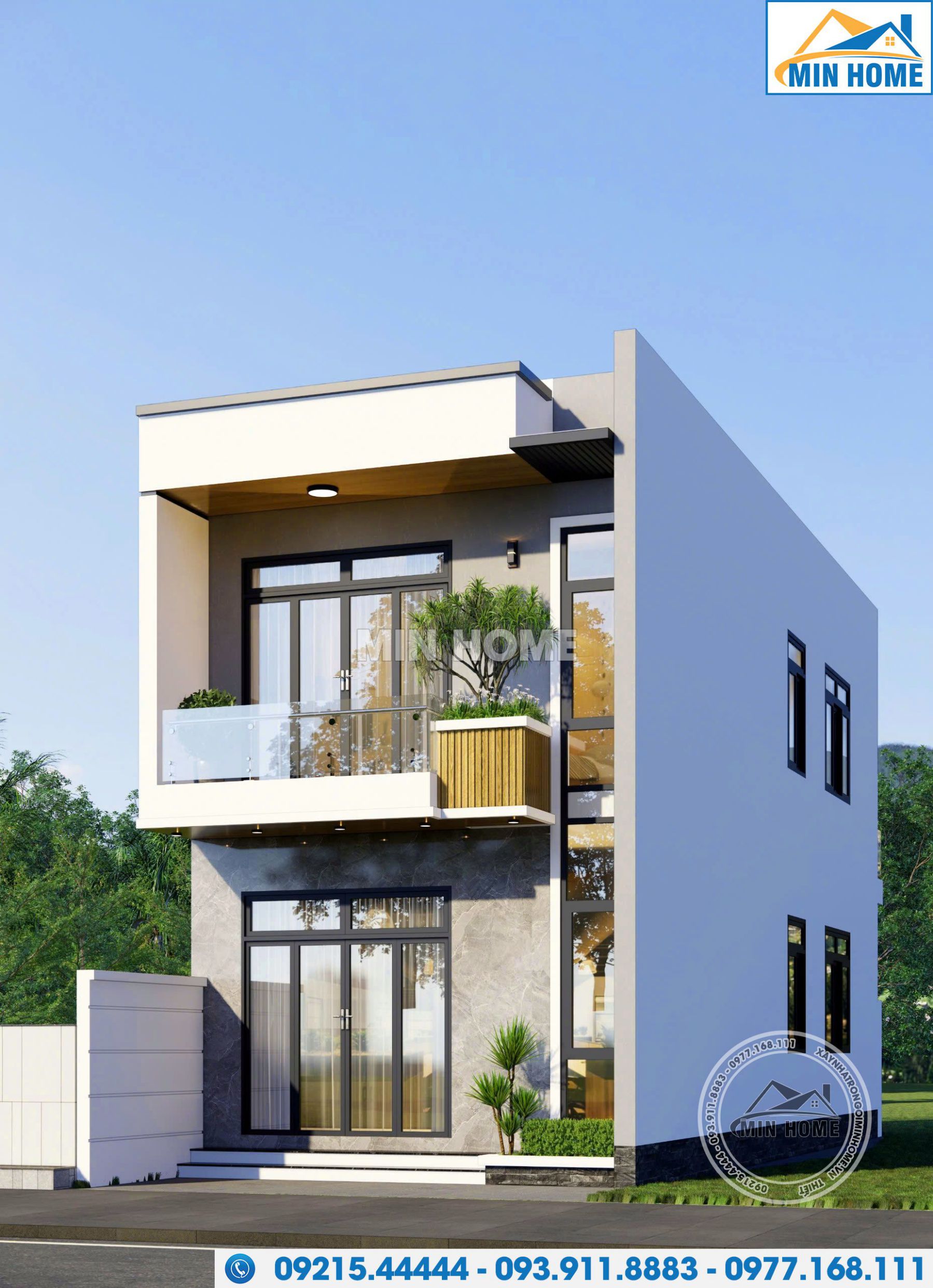 mau nha 2 tang 5 5m hien dai gia re phu hop cho gia dinh tre 13