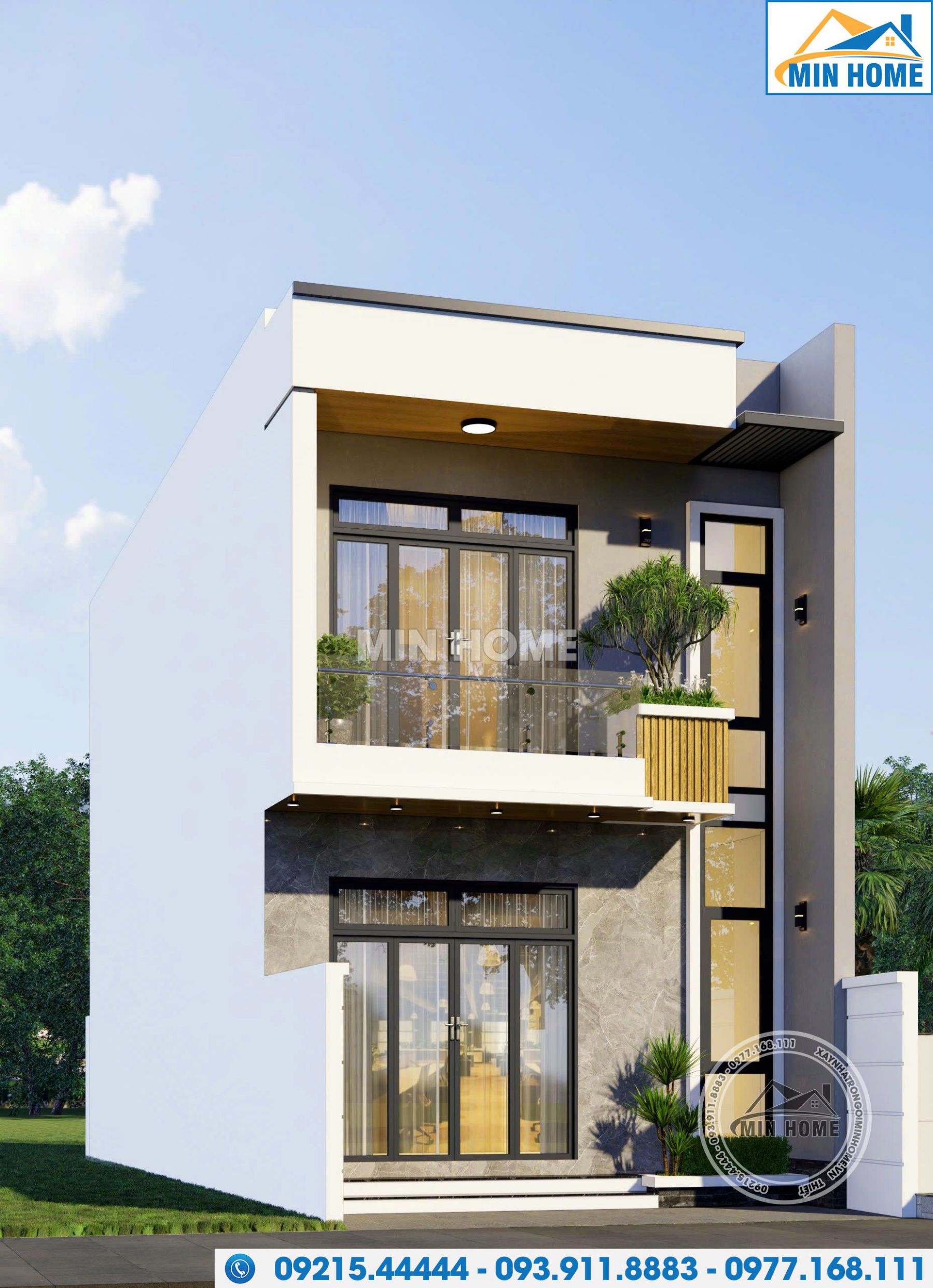 mau nha 2 tang 5 5m hien dai gia re phu hop cho gia dinh tre 14
