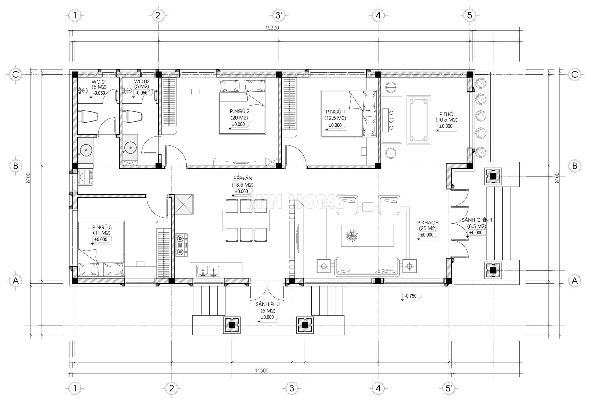 thiet ke nha 1 tang 130m2 gia re o nong thon tai tra vinh 17 thiet ke nha 1 tang 130m2 gia re o nong thon tai tra vinh 17