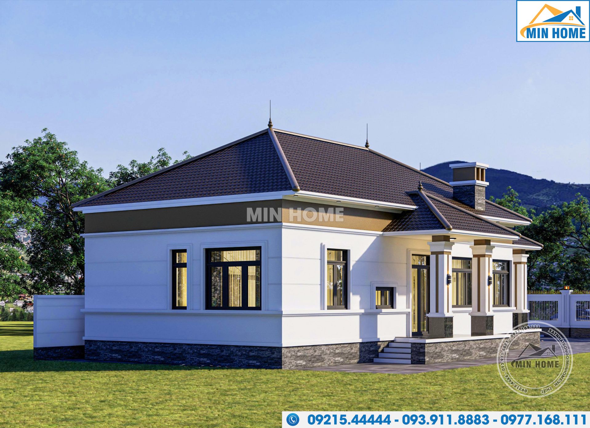 thiet ke nha 1 tang 130m2 gia re o nong thon tai tra vinh 9