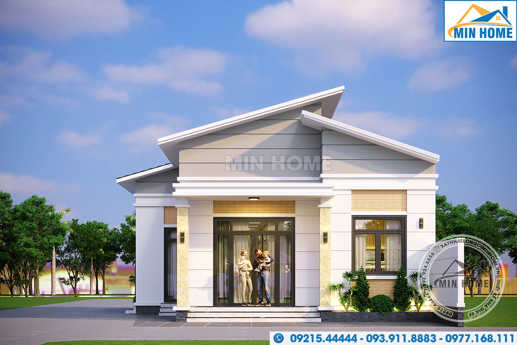 mau nha 1 tang mai lech 3 phong ngu gay sot vi thiet ke qua dep mn05027 3