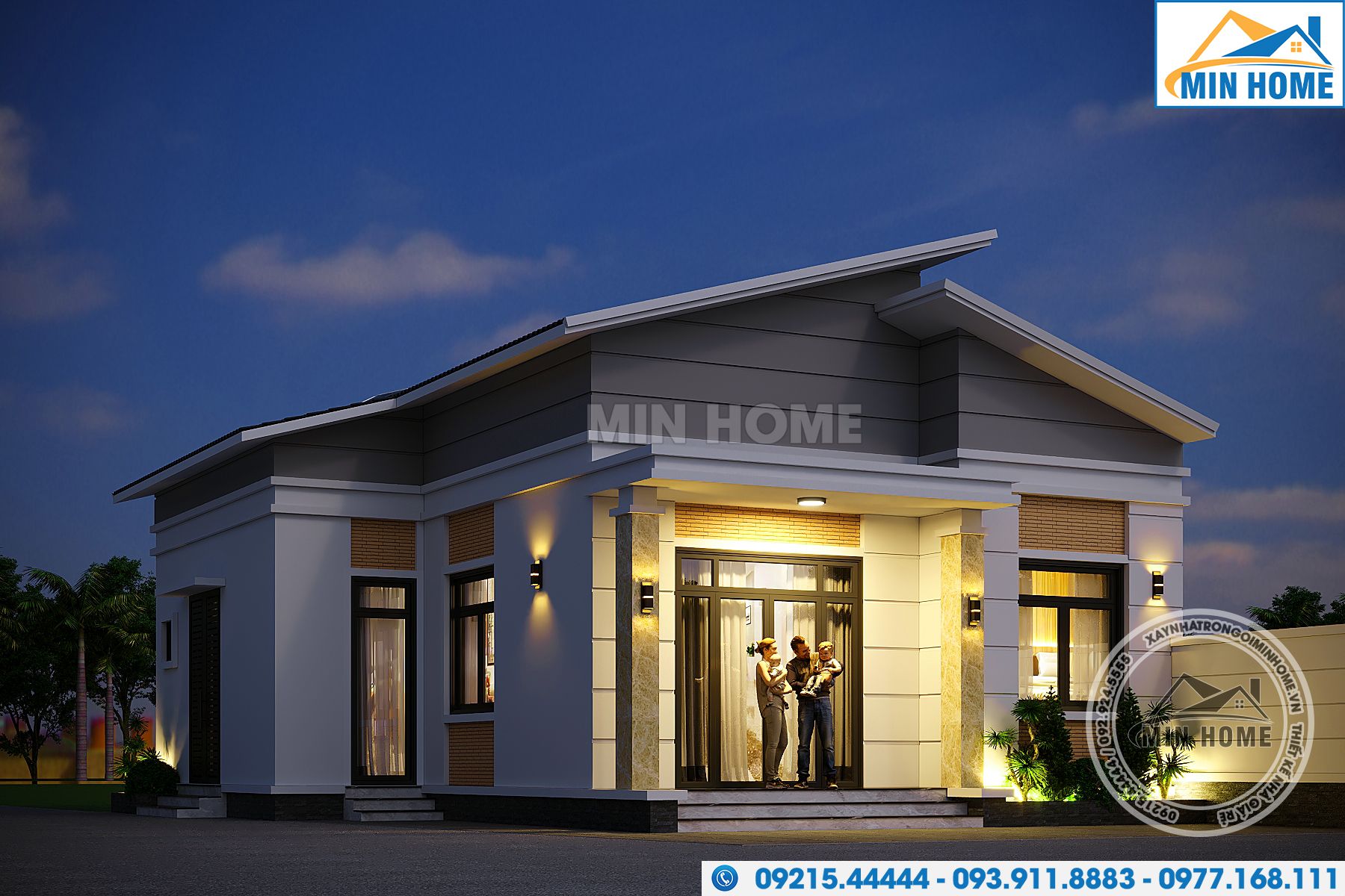 mau nha 1 tang mai lech 3 phong ngu gay sot vi thiet ke qua dep mn05027 5