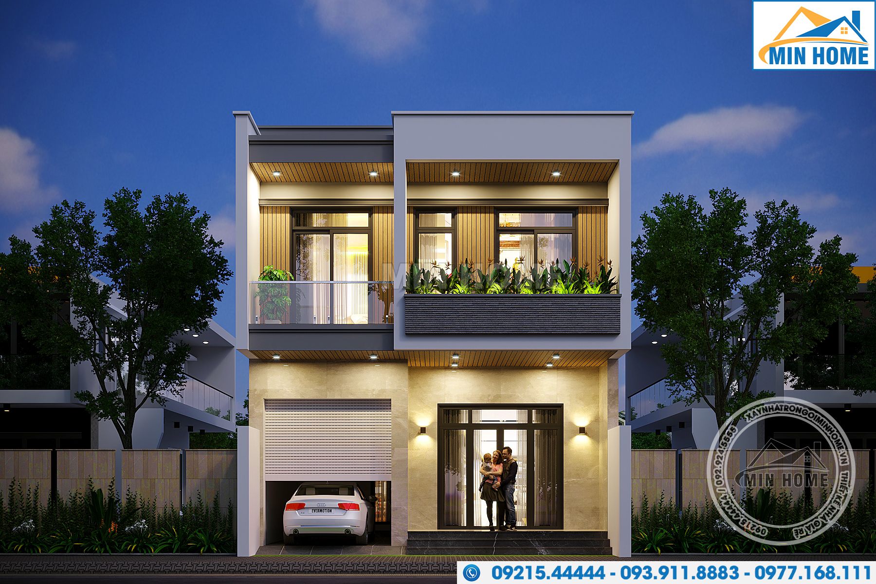 thiet ke nha 2 tang mai bang co gara dep tien nghi chi phi hop ly mn04656 1