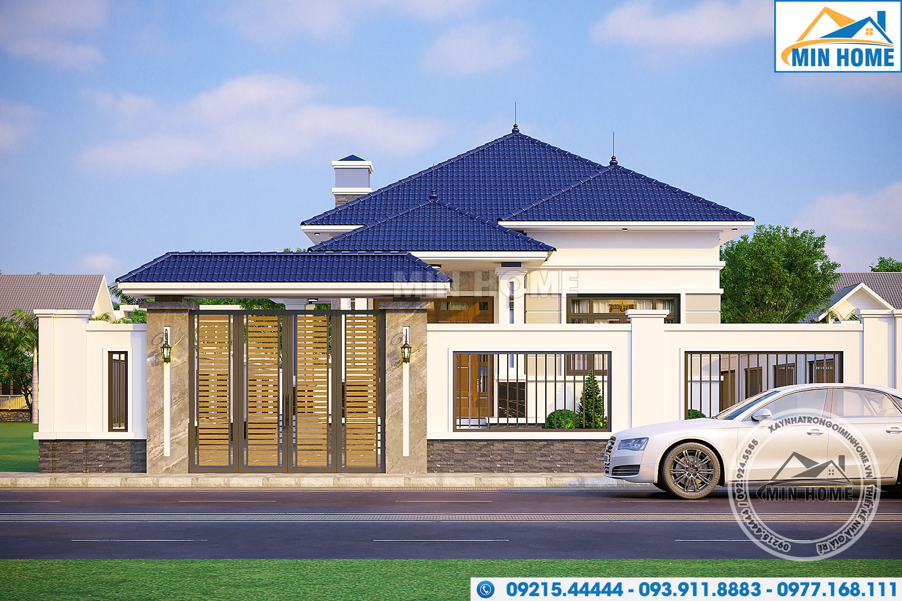 mau nha cap 4 mai nhat hien dai thiet ke 3 phong ngu dep me rong thoang mn05202 15