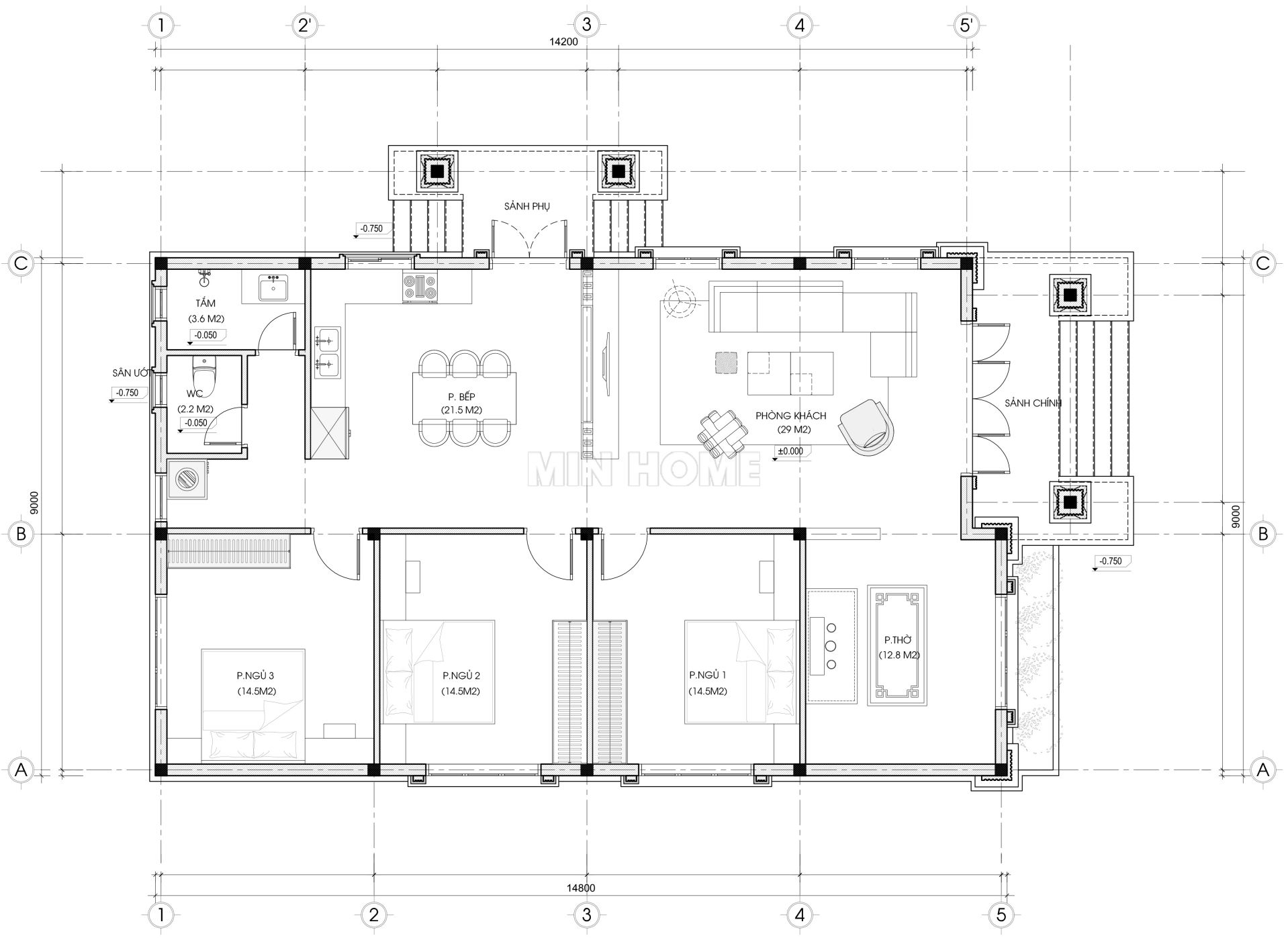min home va hanh trinh kien tao ban ve nha cap 4 tan co dep 12