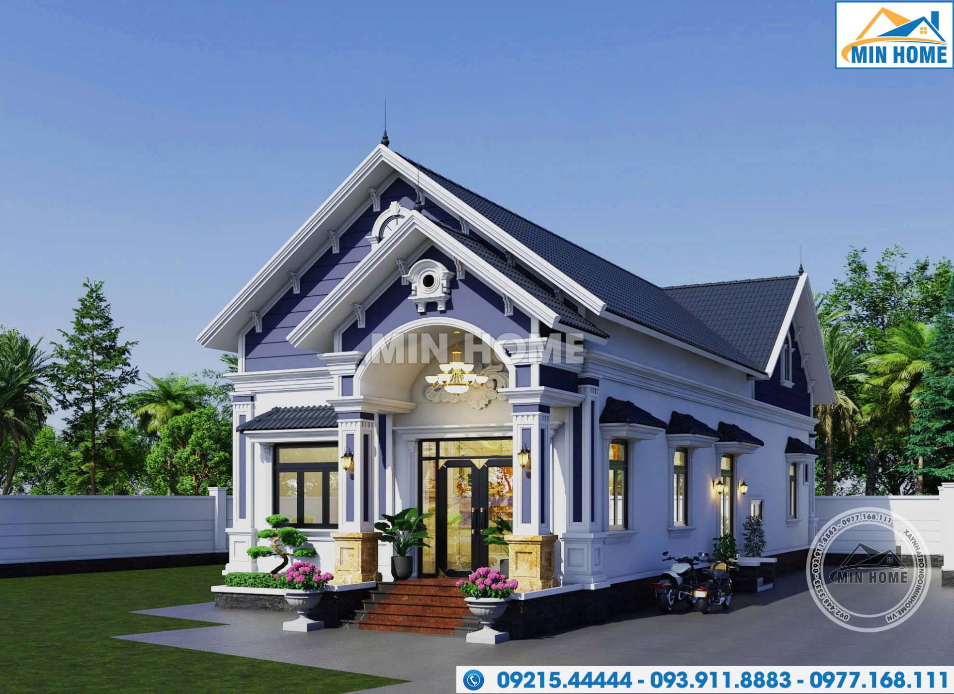 thiet ke nha 1 tang mai thai 3 phong ngu tan co dien tinh te mn04368 3 thiet ke nha 1 tang mai thai 3 phong ngu tan co dien tinh te mn04368 3